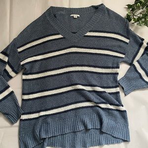 American Eagle Blue Striped Sweater